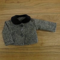 人形用 ツィード ジャケット 黒衿