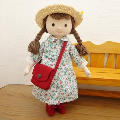 いちご柄ワンピース ギンガムチェック エプロン 女の子 着せ替えセット BR4-2 28cmサイズ