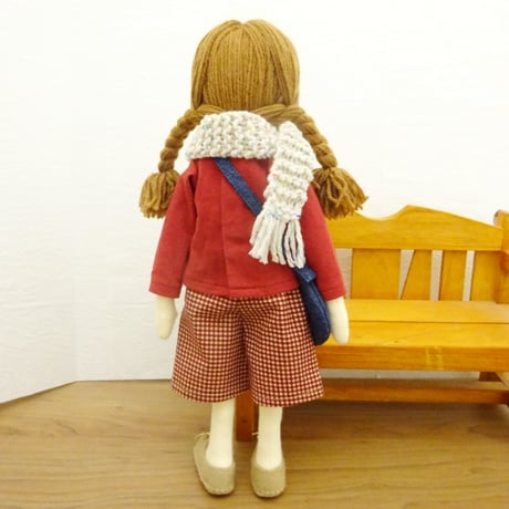 人形用 ツィード マフラー ライトベージュ 35cm 40cm