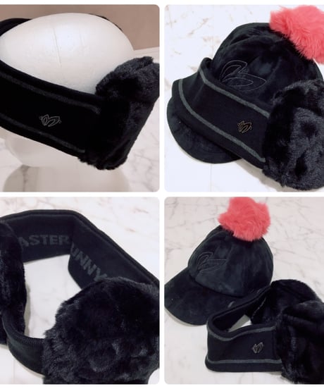 【アウトレット】【MASTER BUNNY EDITION】2WAYベロア調キャップ＆耳あてセット