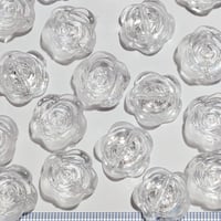 【21】30g約37個100円・アクリルビーズ・薔薇・クリアカラー