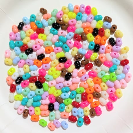 【3】30g100円・アクリルシードビーズ・ピーナッツ・MIXカラー
