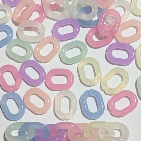 【19】30g100円・アクリルチェーン・ゼリー風・MIXカラー