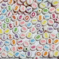 【39】30g100円・アクリルビーズ・数字・横穴・MIXカラー