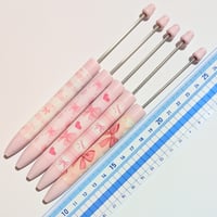 【29】1本50円・カスタムボールペン・インク黒・リボン・ピンク