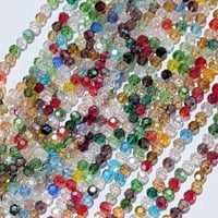 【49】1連約32cm50円・ガラスビーズ・約4mm・多面カット・MIXカラー