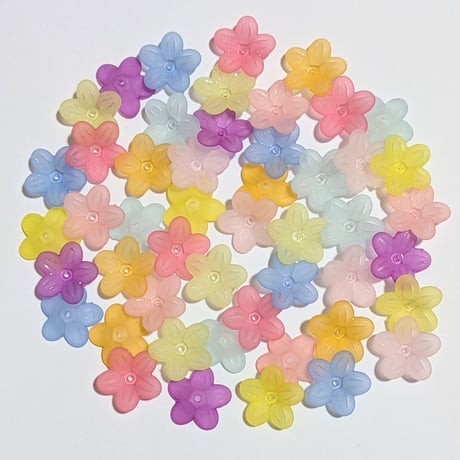 【24】30g100円・アクリルビーズ・お花・フロスト・MIXカラー
