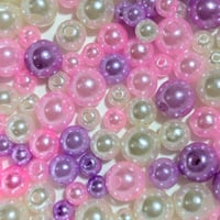【76】30g100円・ABSプラスチックビーズ・パール調・ピンクパープルMIX・約6.8.10mm玉