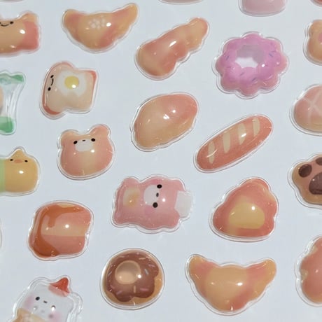 【お一人様2枚まで】【85】1枚60円・クマ・パン・3Dシール