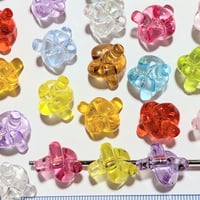 【6】30g約26個100円・アクリルビーズ・結び目・クリアMIXカラー