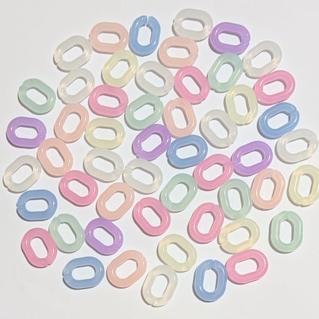 【19】30g100円・アクリルチェーン・ゼリー風・MIXカラー