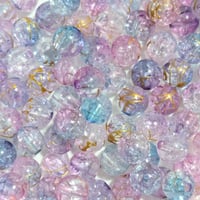【148】20g約74個100円・アクリルビーズ・クラック・ドローベンチ風・ライラックカラー