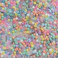 【64】50g100円・ガラスシードビーズ・約2~4mm・竹約6.5mm・МIXカラー
