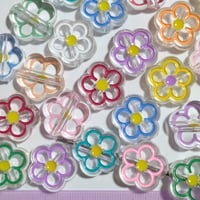 【117】1個20円・アクリルビーズ・エナメル・お花・9カラー