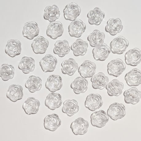 【21】30g約37個100円・アクリルビーズ・薔薇・クリアカラー