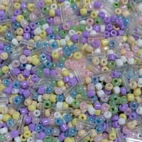 【146】50g100円・ガラスシードビーズ・約2~4mm・竹約6.5mm・МIXカラー