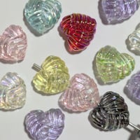 【72】1個20円・UVメッキアクリルビーズ・ハート・8カラー