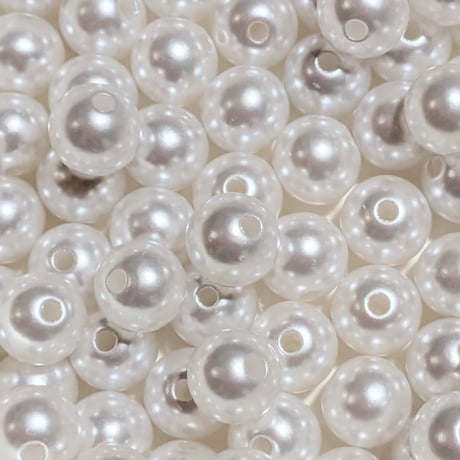 【38】30g約63個100円・アクリルビーズ・パール調・ホワイト・約10mm