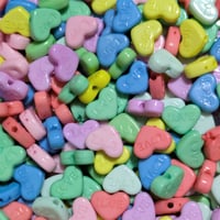 【106】30g100円・アクリルビーズ・ハート・LOVE・MIXカラー