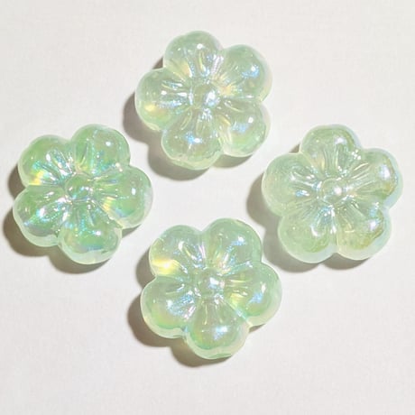 【48】1個20円・アクリルビーズ・UVメッキ・花・5カラー