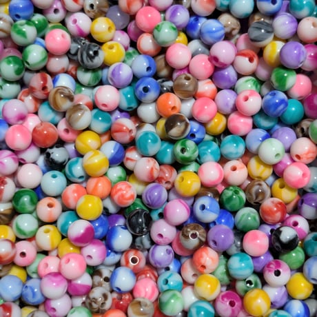 【108】30g100円・アクリルビーズ・ラウンド・MIXカラー・約8mm