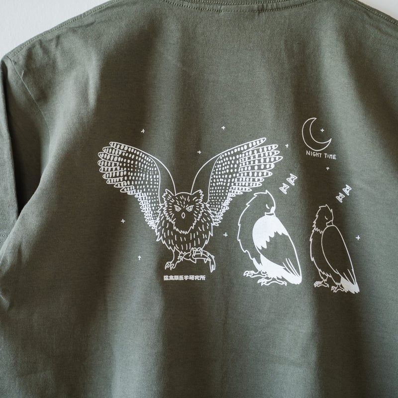 在庫限り※DAY＆NIGHT Tシャツ【カーキ】 | 猛禽類医学研究所