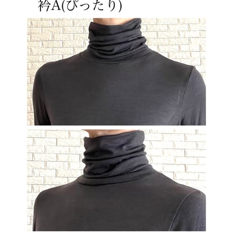 タートルネックニットワンピースL