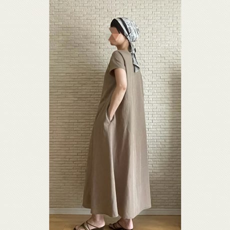 25Summer Collection布帛フレアワンピース　sizeL