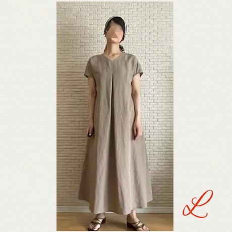 25Summer Collection布帛フレアワンピース　sizeL