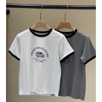 アメリカン カラーブロック Tシャツ 半袖 コットン 高品質