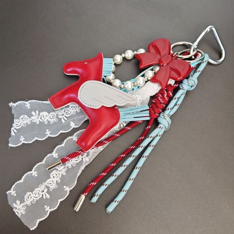 バッグチャーム ウマチャーム 編み紐 リボン ハート 可愛い DIY マキシマル