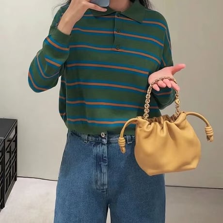 (Sサイズ)巾着バッグ　牛革　おっしゃれ
