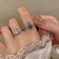 【在庫わずか　セール中】Wooシルバーリング クリスタル