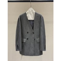 【半額セール】ノーカラージャケット　おしゃれ　かっこいい