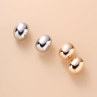 【s925刻印】トレンド豆型ピアス　ぷっくり　モード感　光沢感　高品質ピアス