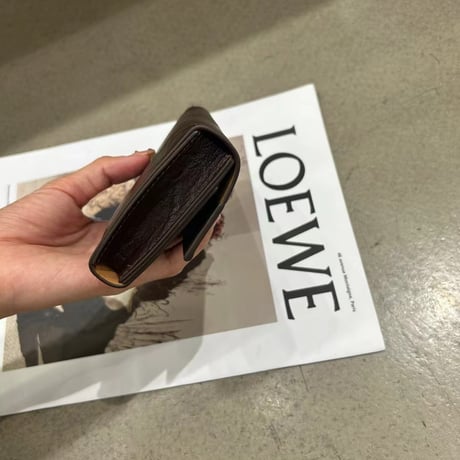 ミニ財布 クラッキングレザー仕様 本牛革 二つ折りカードケース 免許証入れ 名刺入れ リップ収納 男女兼用 シルバー金具 韓国風 おしゃれ