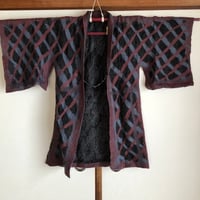 コットンブロックプリントサリーの布フェルトジャケット