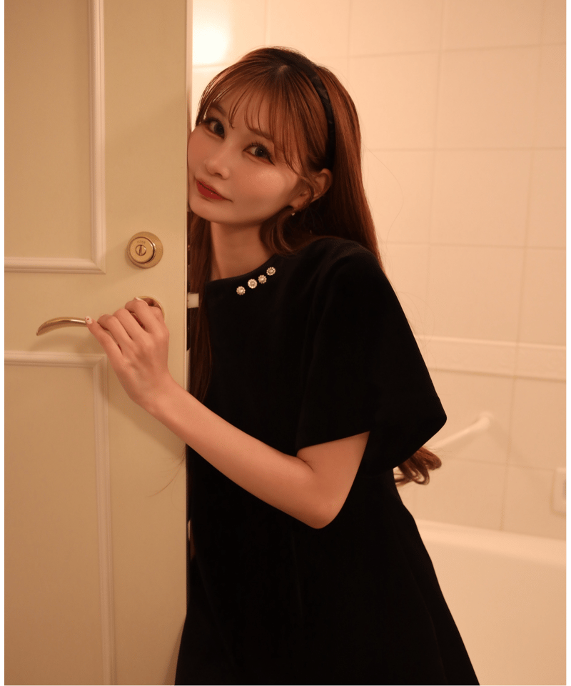 【セルフポートレート】Twisted velvet dress ベロアワンピース velour back ribbon one piece | Marry me