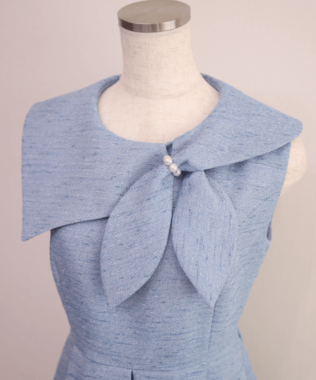 pearl scarf onepiece(blue)