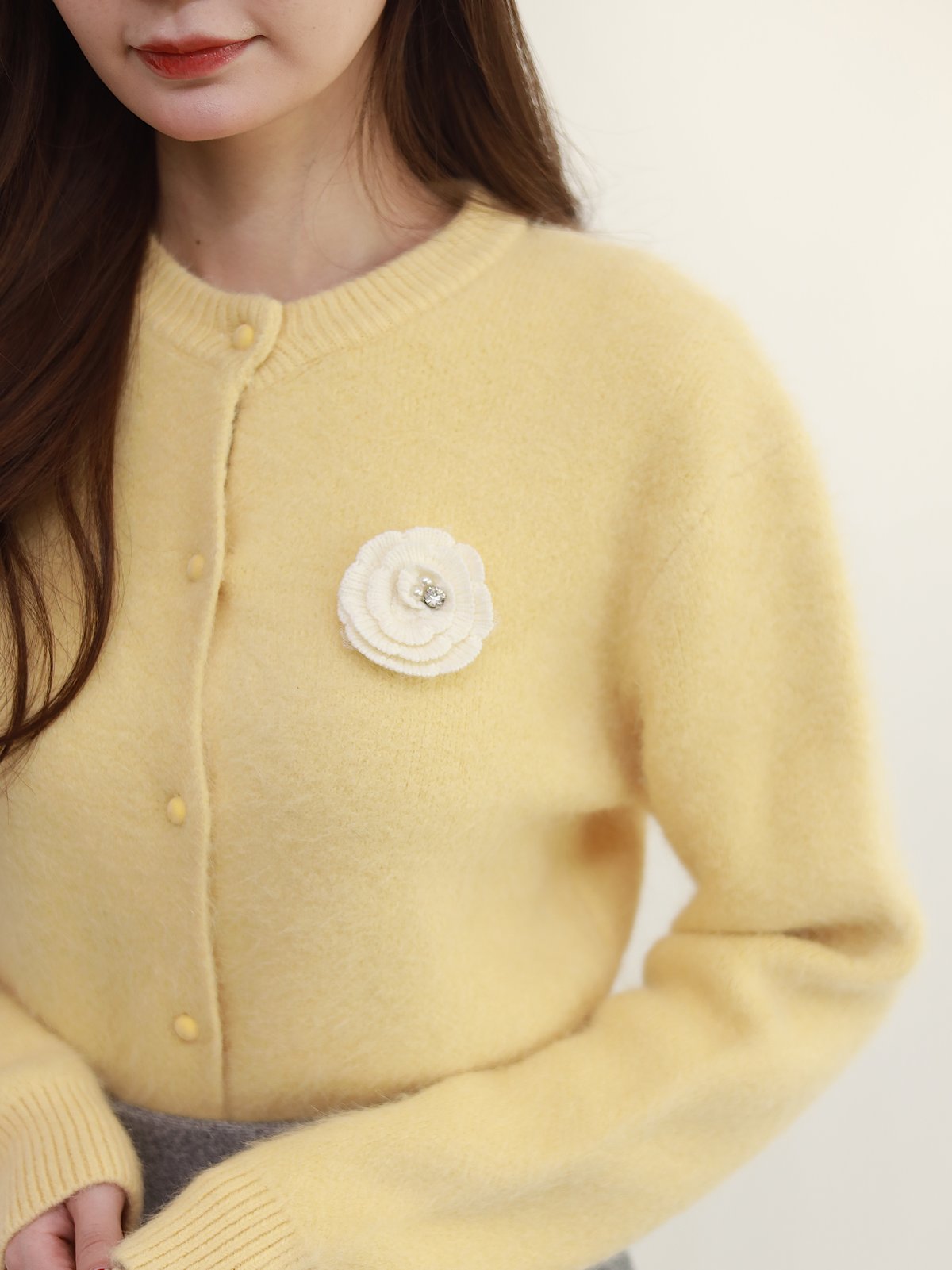 Knit cardigan(yellow） | Marry me