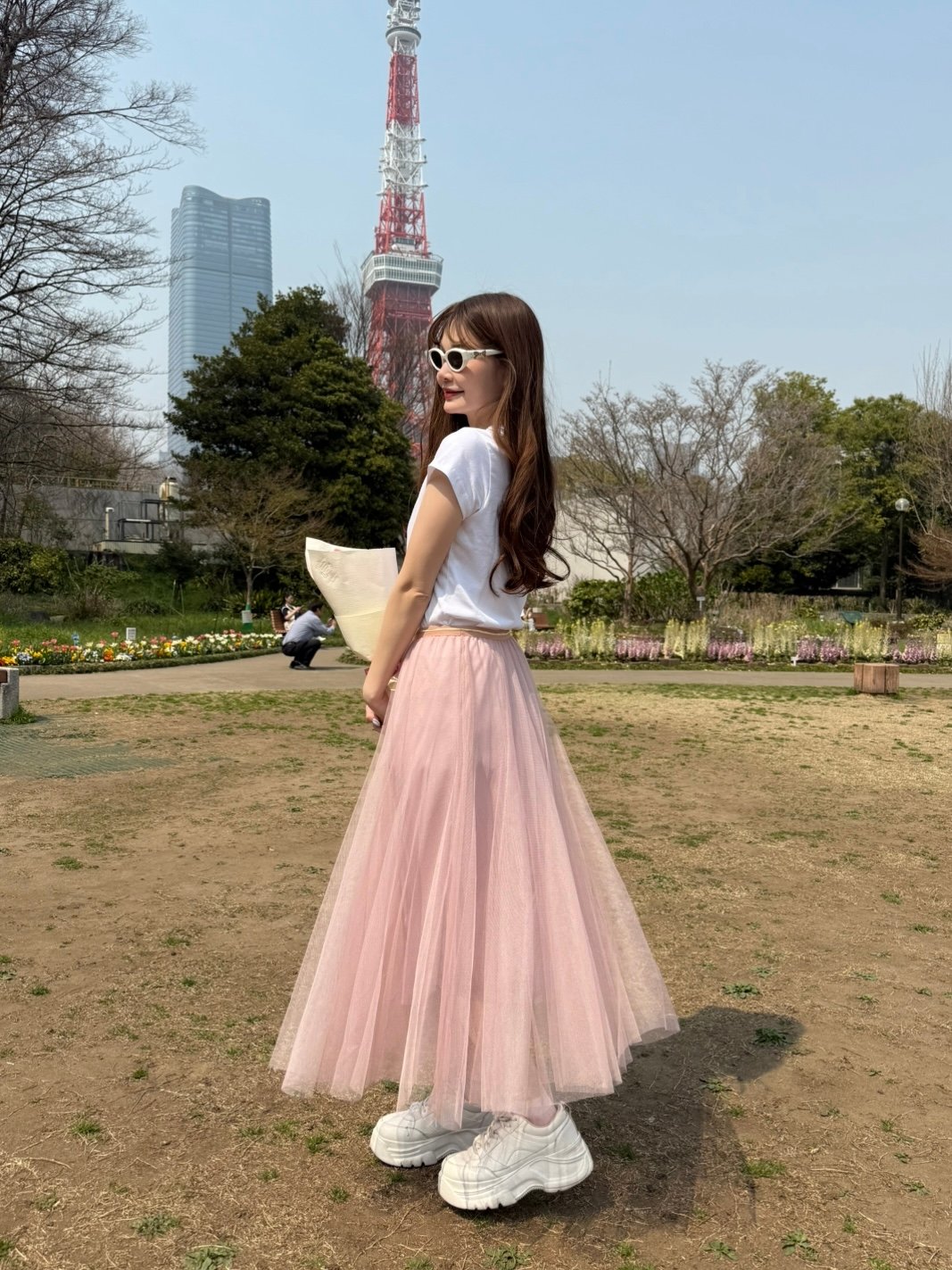 tulle long skirt(pink) | Marry me
