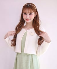 Camellia short cardigan(ivory)