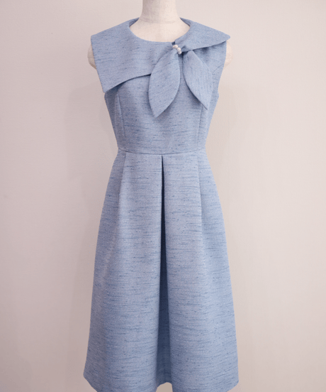 pearl scarf onepiece(blue)