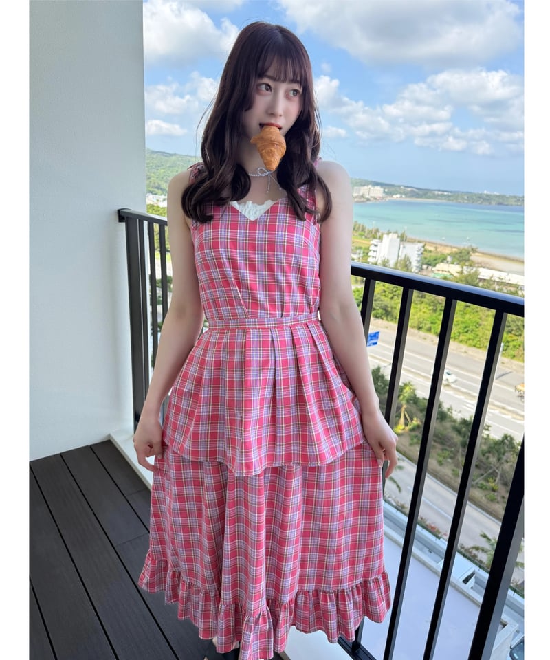 エムミーエメ チェックワンピース M me eme Check camisole mmeeme