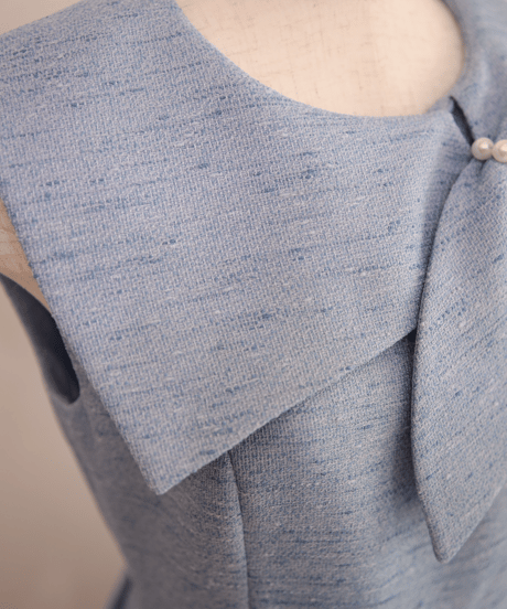 pearl scarf onepiece(blue)