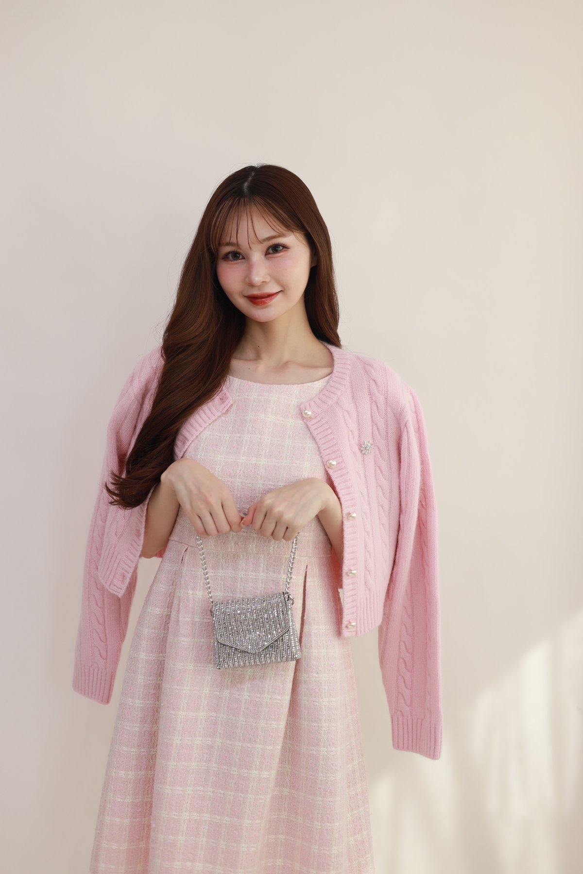 Marry me マリーミー　tweed one piece(pink) Marry me マリーミー tweed one piece(pink)