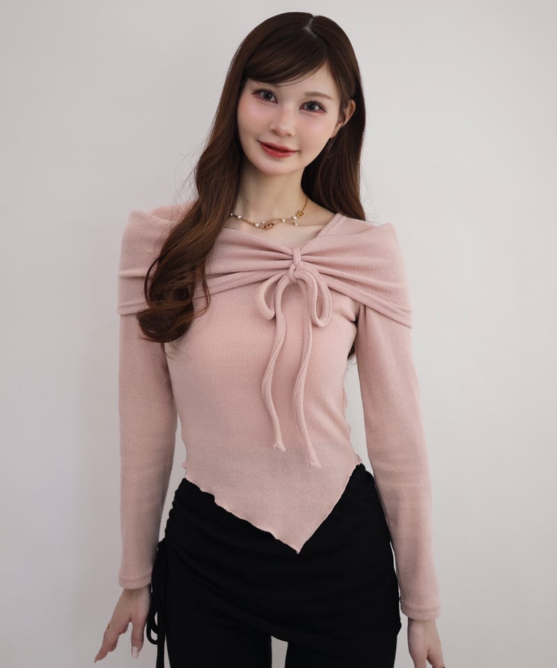 and marry フロントリボントップ ブラック front ribbon tops | Marry me