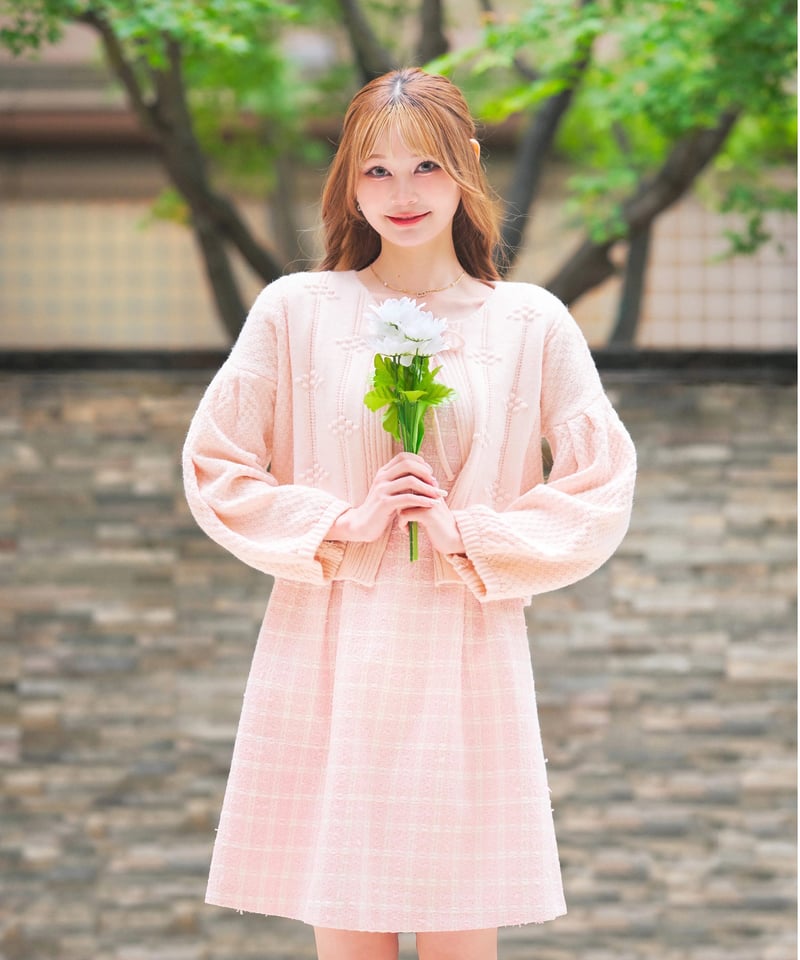 Marry me マリーミー tweed one piece(pink) tweed one piece(pink) | Marry me