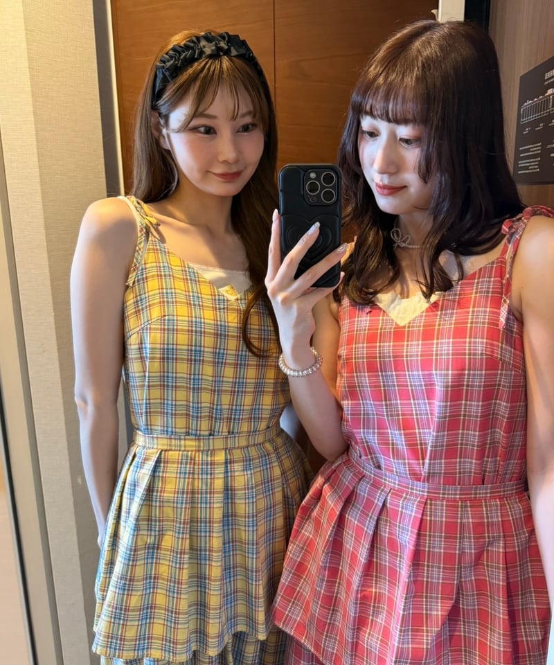 エムミーエメ　チェックワンピース　M me eme Check camisole エムミーエメ チェックワンピース M me eme Check camisole 通常