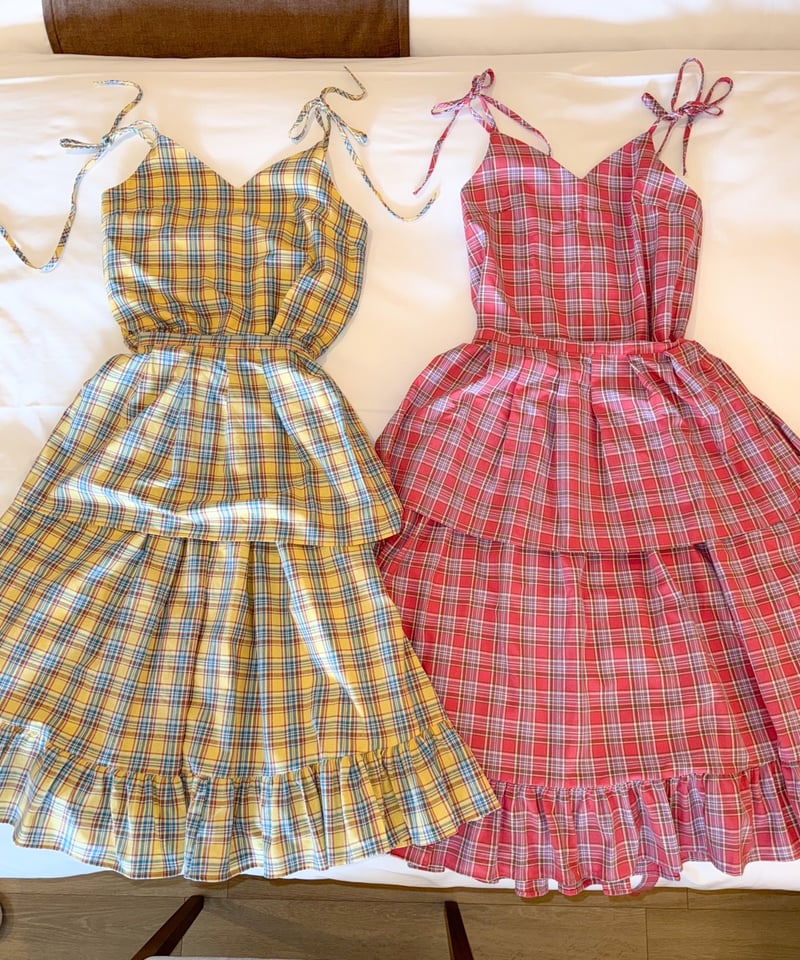 エムミーエメ　チェックワンピース　M me eme Check camisole M me eme エムミーエメ Check camisole onepiece M me eme